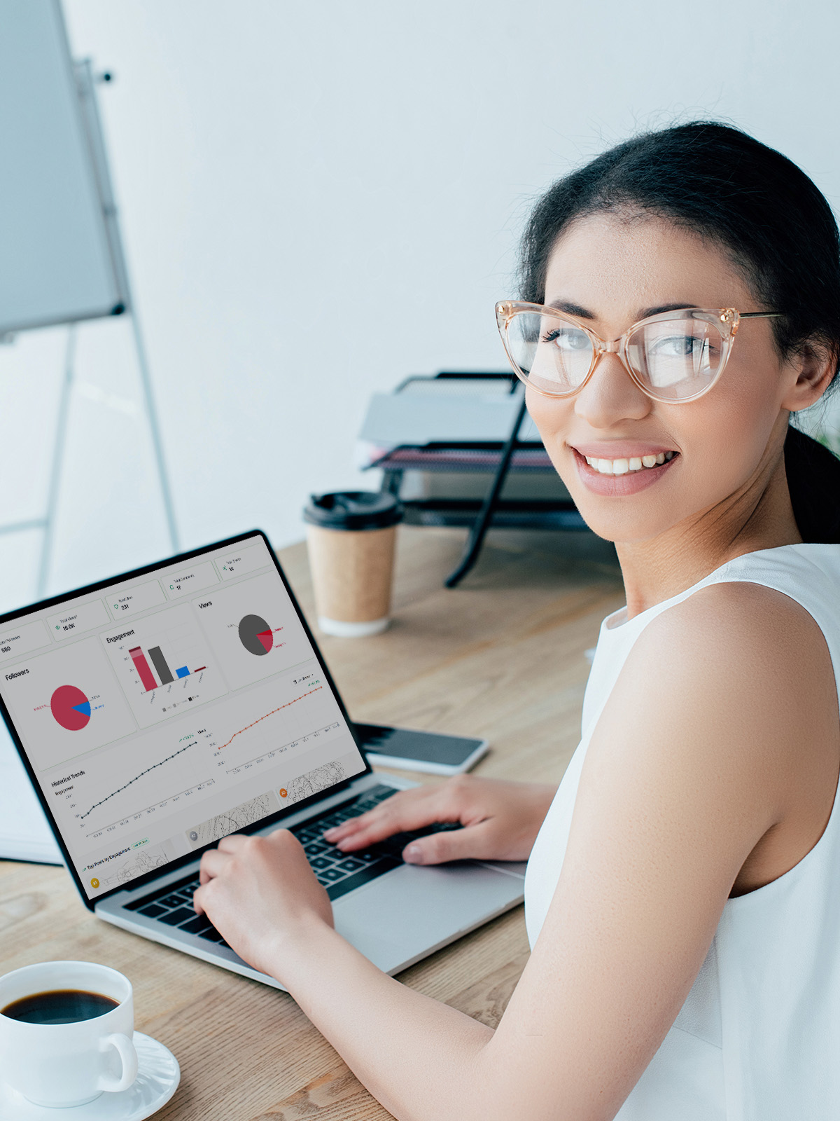 Analyze - Woman checking analytics